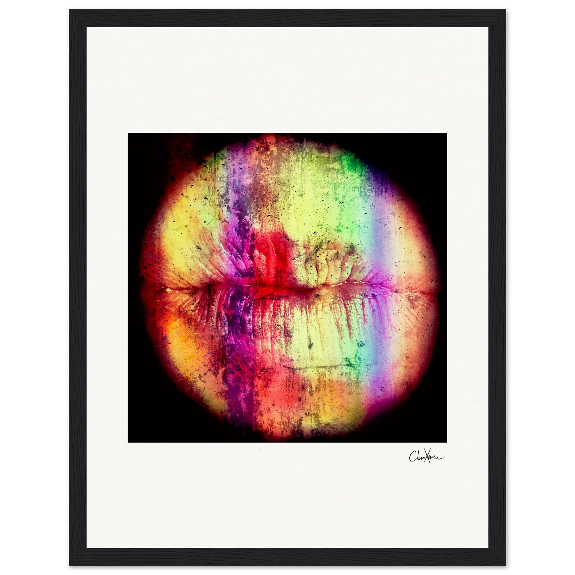 Chromatic Kiss Framed print 27x35 cm / 11x14″ Black frame 61
