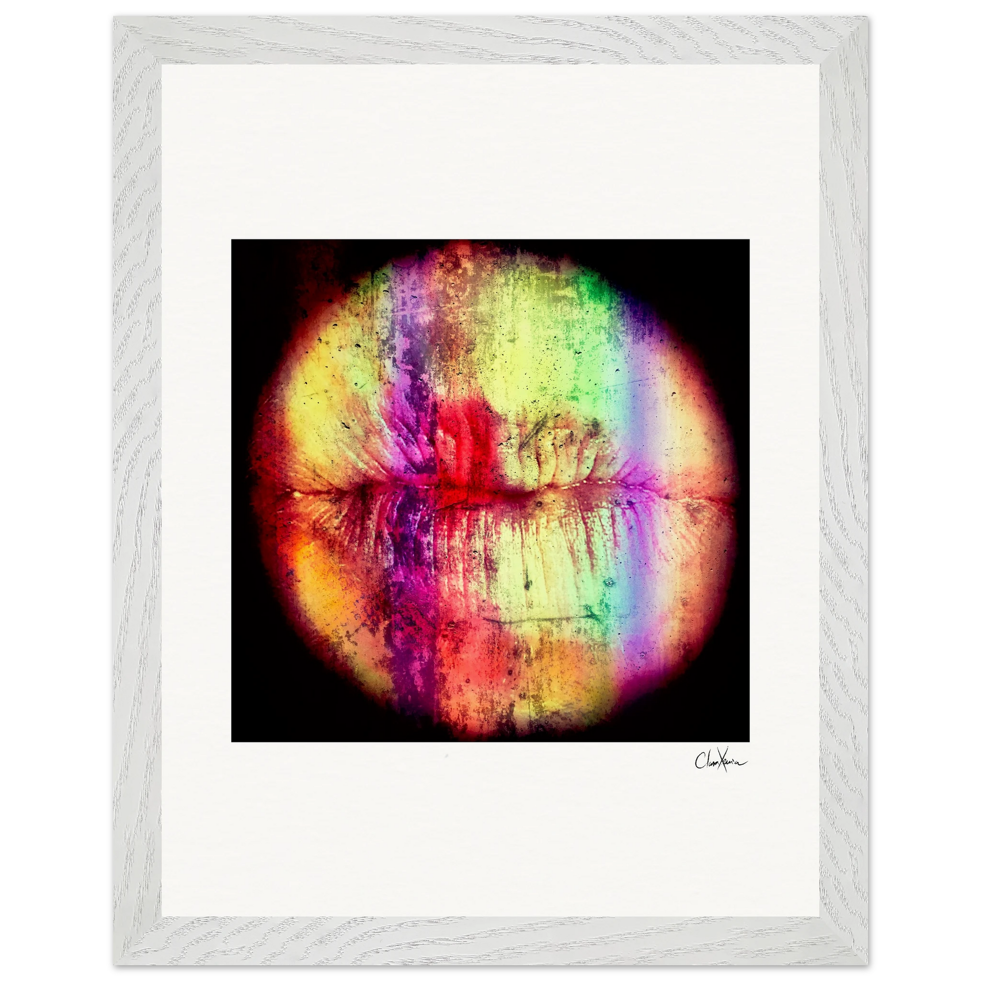 Chromatic Kiss Framed print 27x35 cm / 11x14″ White frame 11