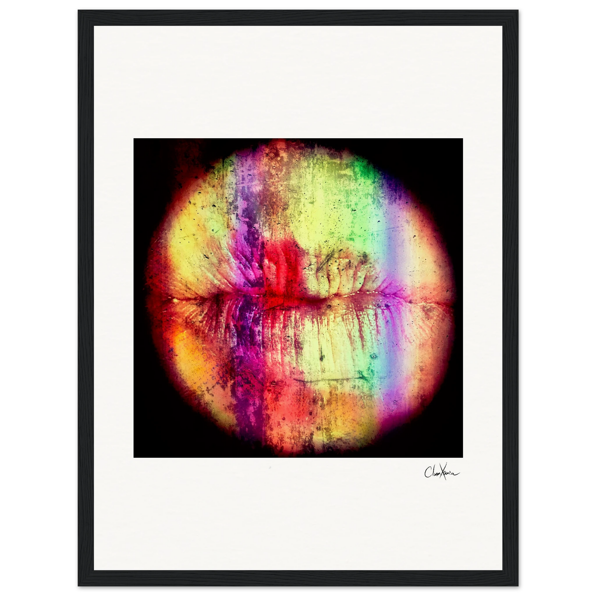 Chromatic Kiss Framed print 30x40 cm / 12x16″ Black frame 55
