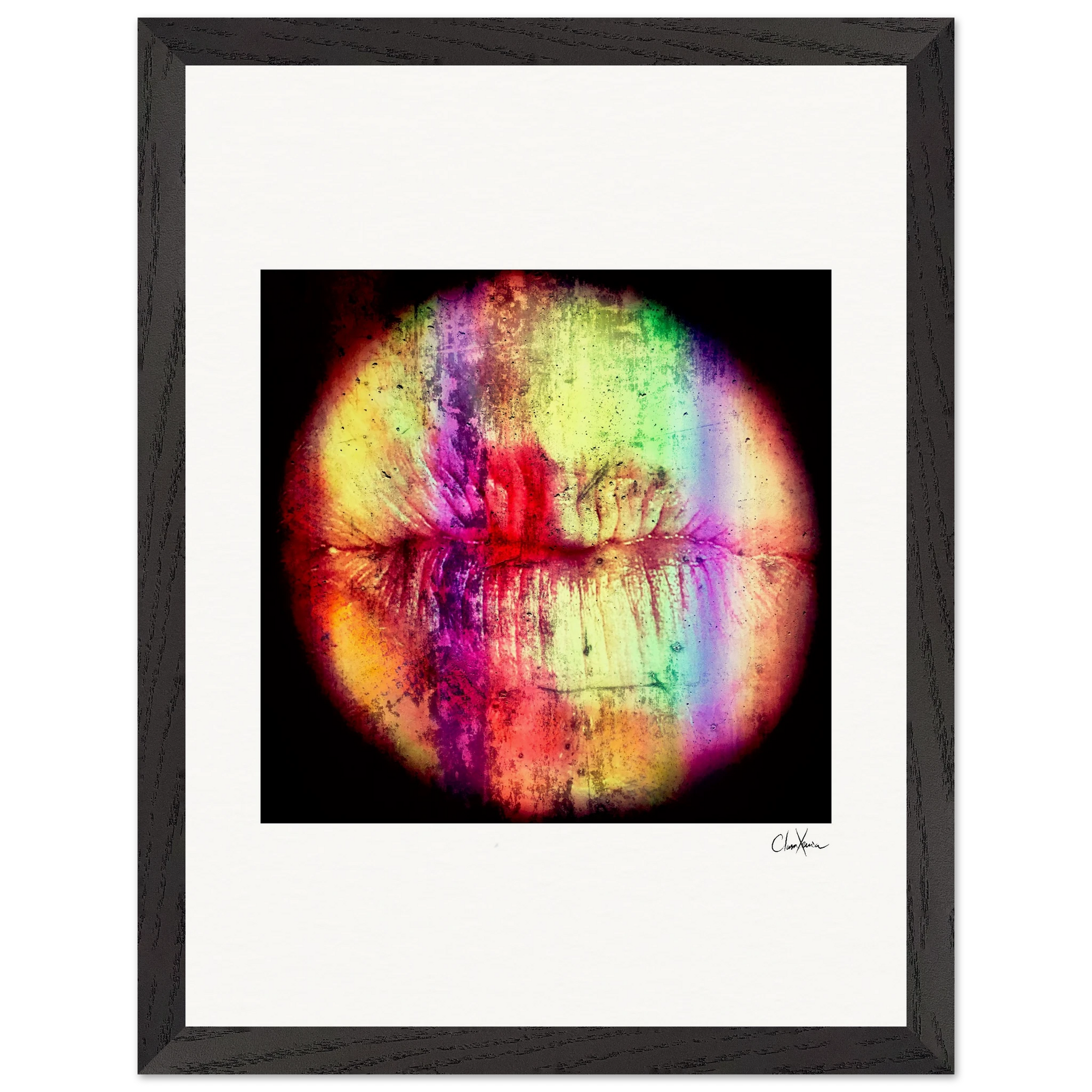 Chromatic Kiss Framed print 30x40 cm / 12x16″ Black frame 37