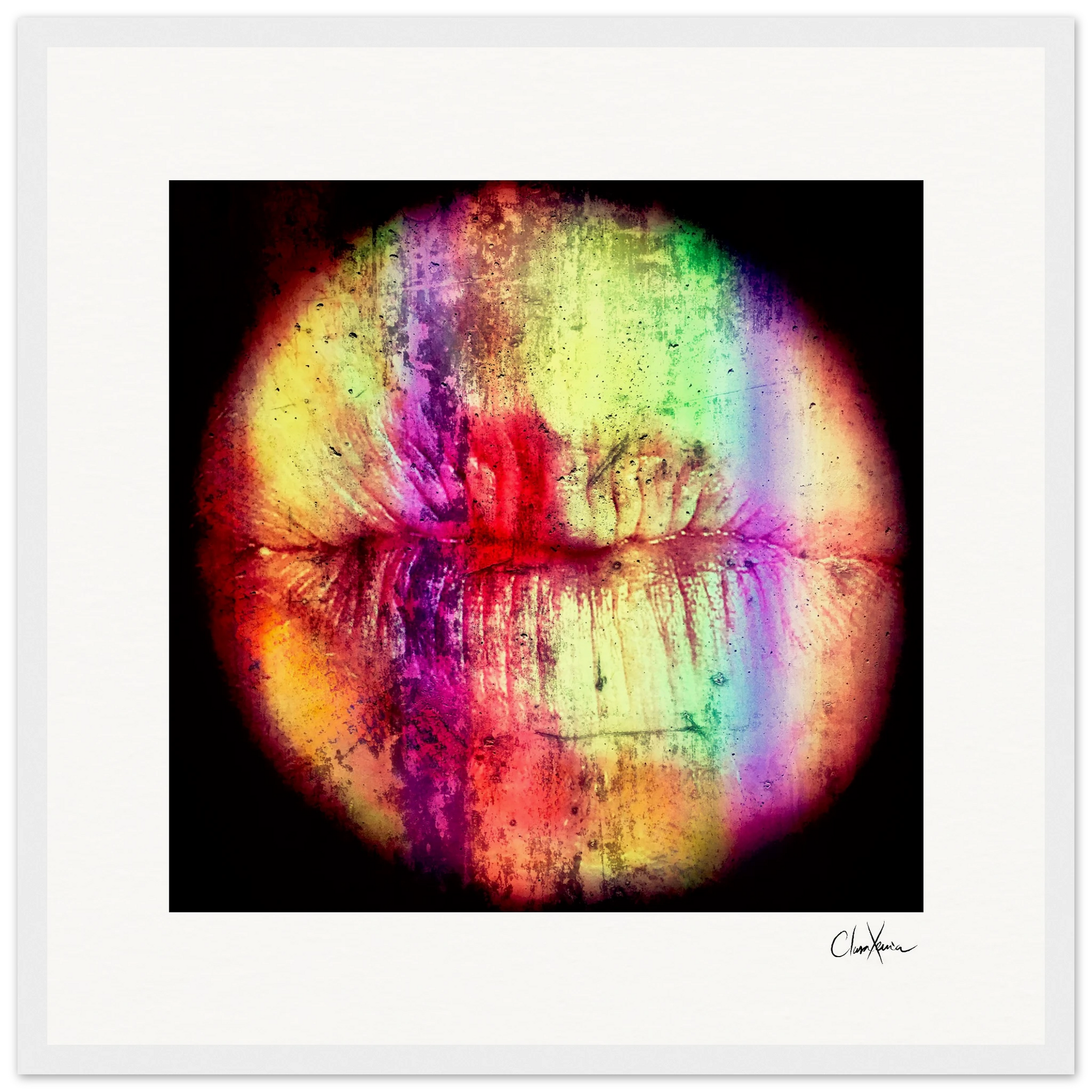 Chromatic Kiss Framed print 40x40 cm / 16x16″ White frame 8