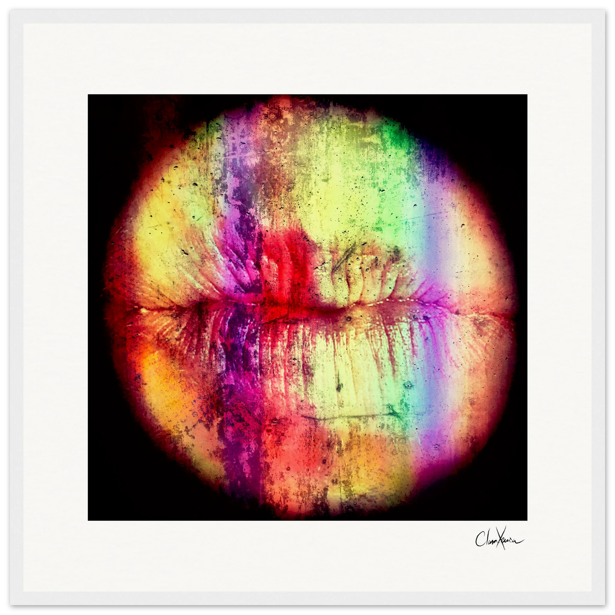 Chromatic Kiss Framed print 50x50 cm / 20x20″ White frame 12