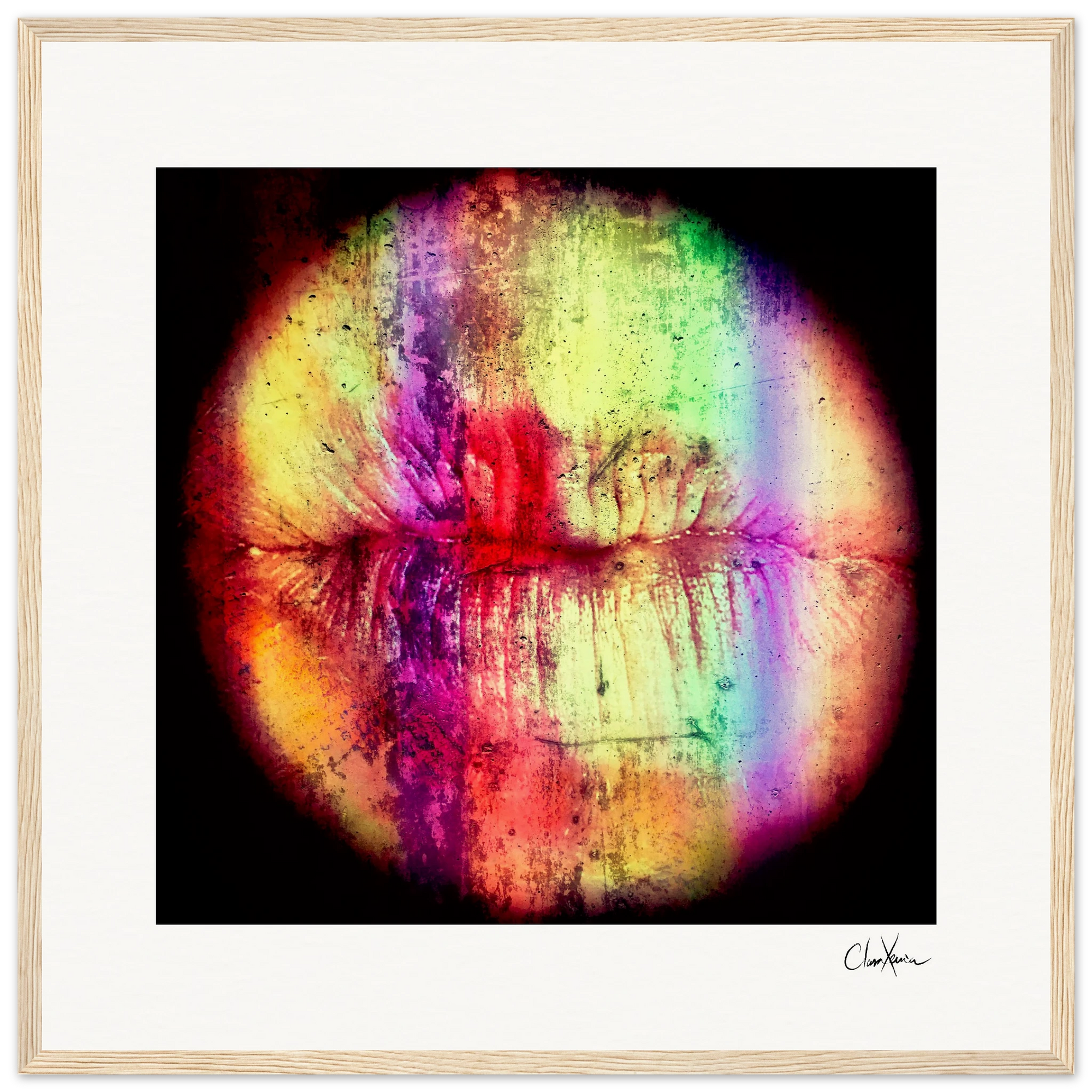 Chromatic Kiss Framed print 50x50 cm / 20x20″ Wood frame 31