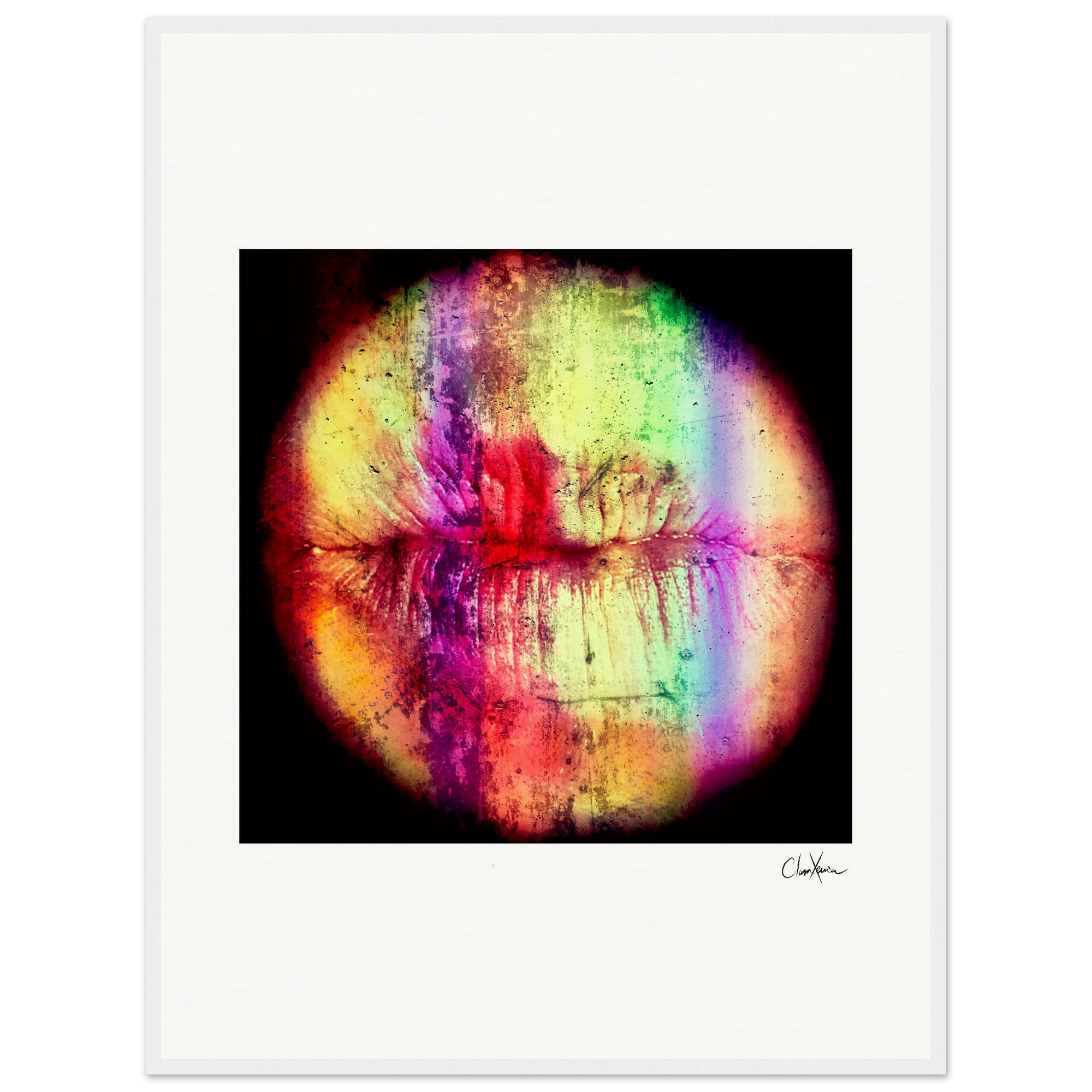Chromatic Kiss Framed print 60x80 cm / 24x32″ White frame 16
