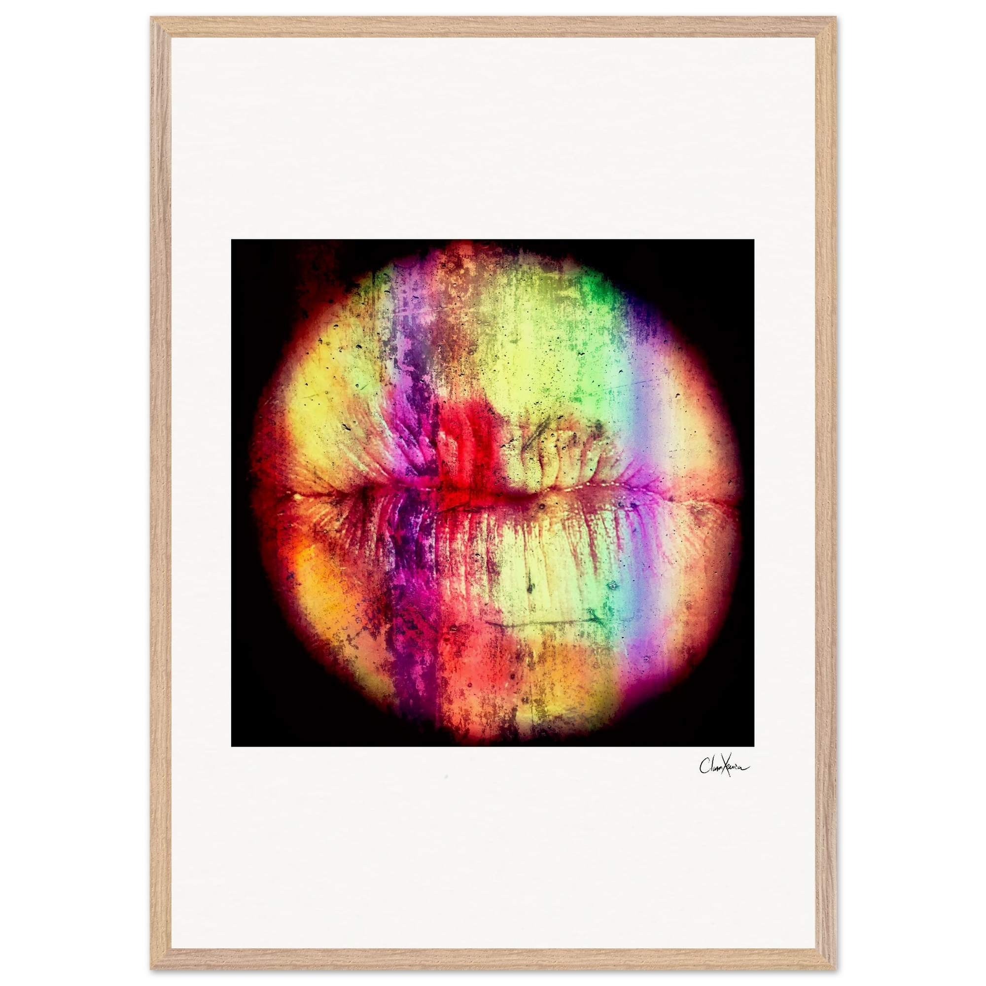Chromatic Kiss Framed print A1 (59.4 x 84.1 cm) Wood frame 23