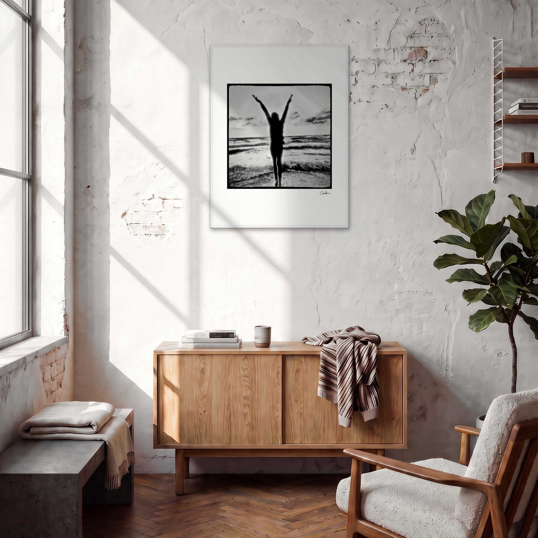Circle of Life Framed print 60x80 cm / 24x32″ White frame in interior