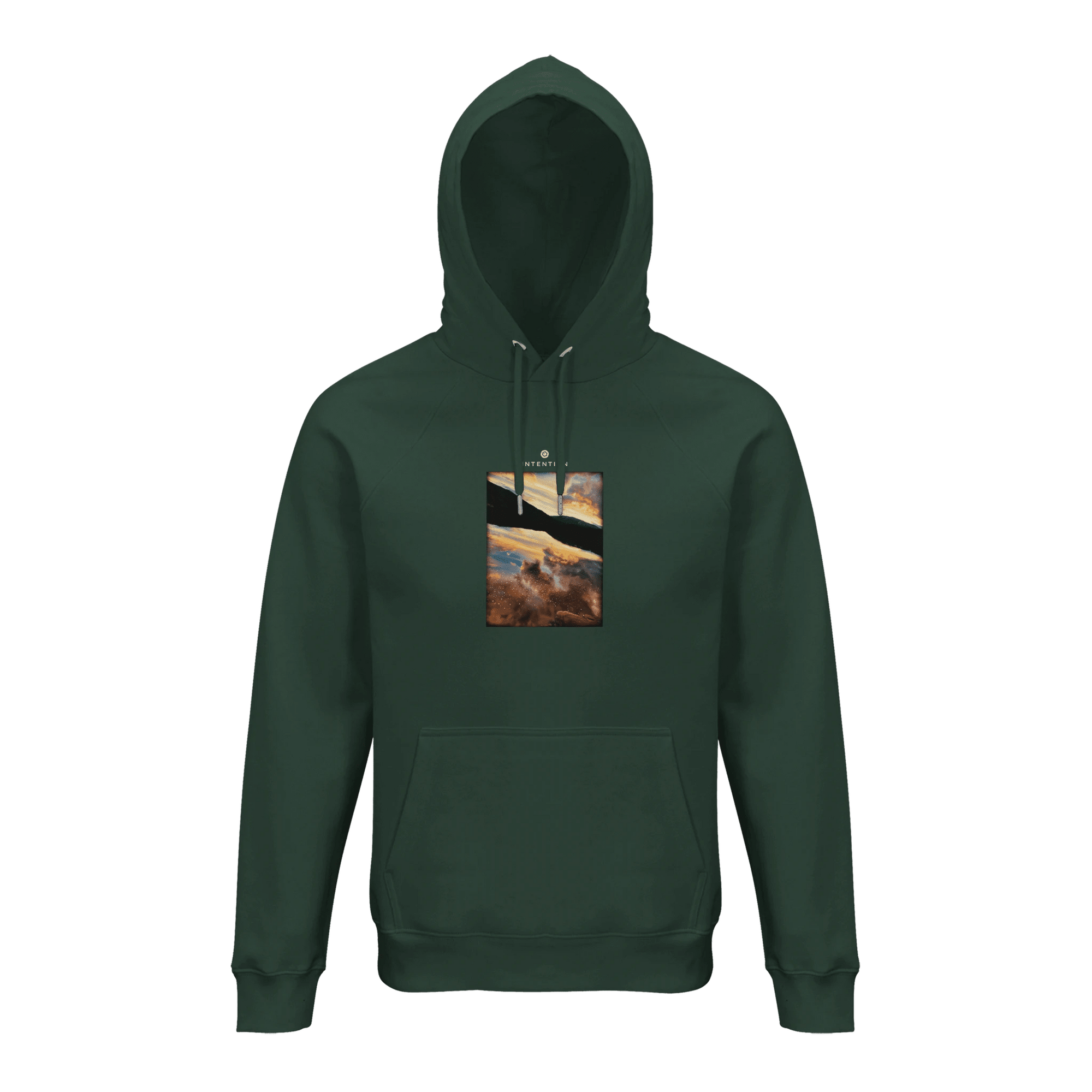 Compassion - "Cosmic Reflections" Hoodie Bottle Green XS 44