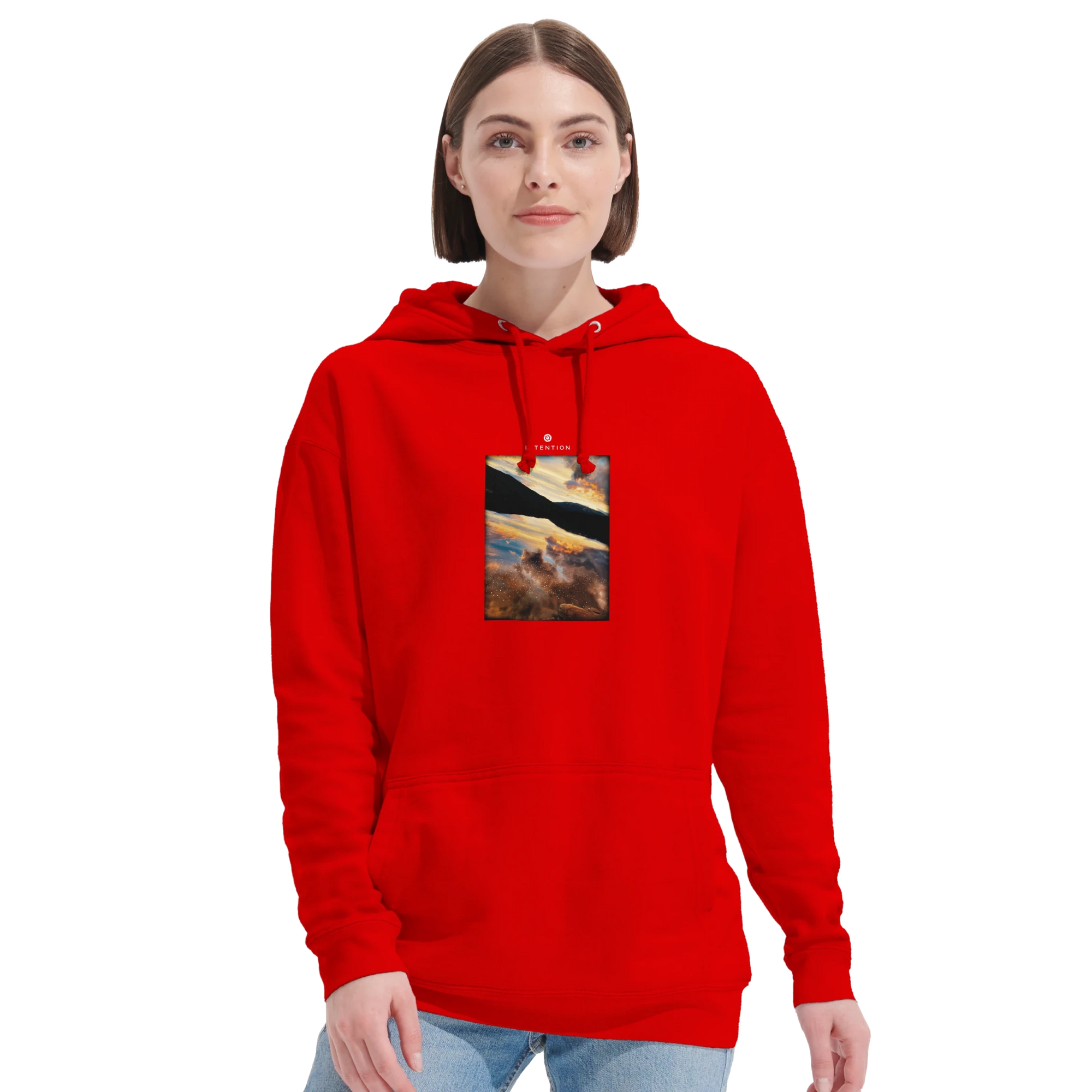 Compassion - "Cosmic Reflections" Hoodie Bright Red XS 38