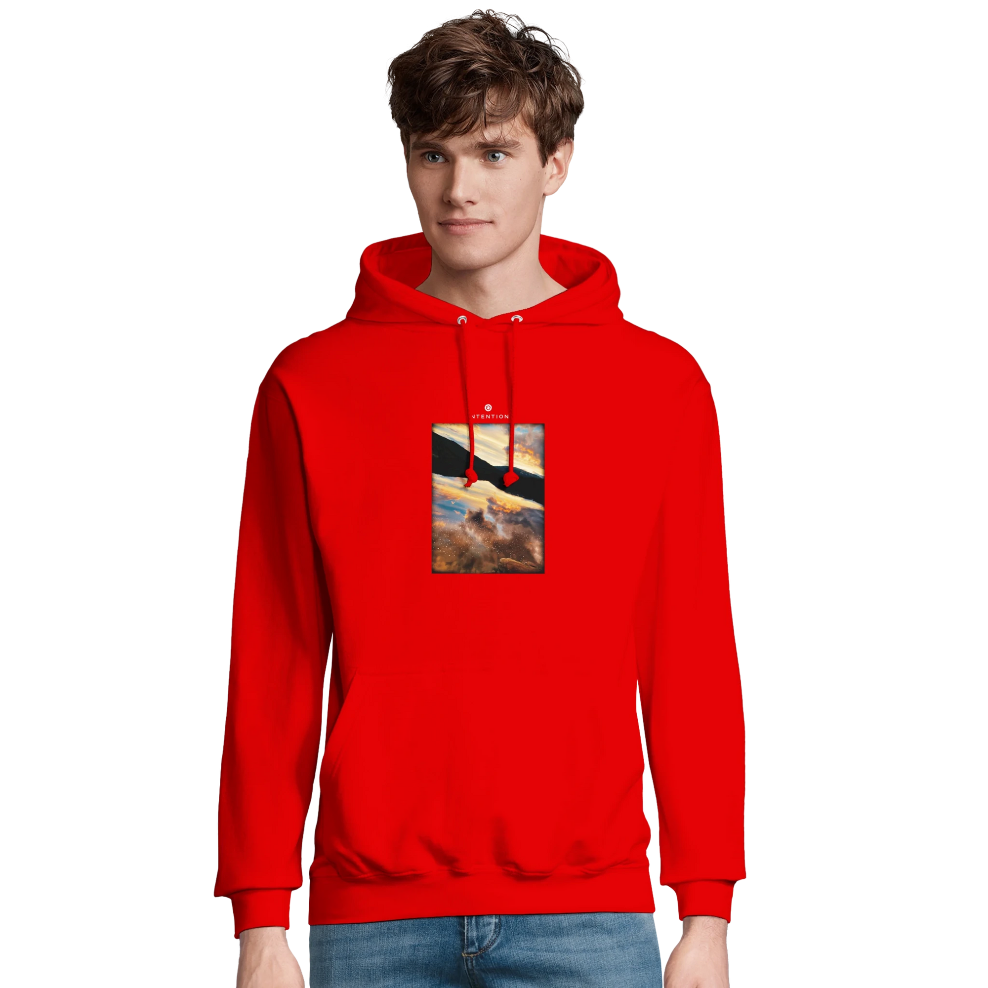 Compassion - "Cosmic Reflections" Hoodie Bright Red XS 36