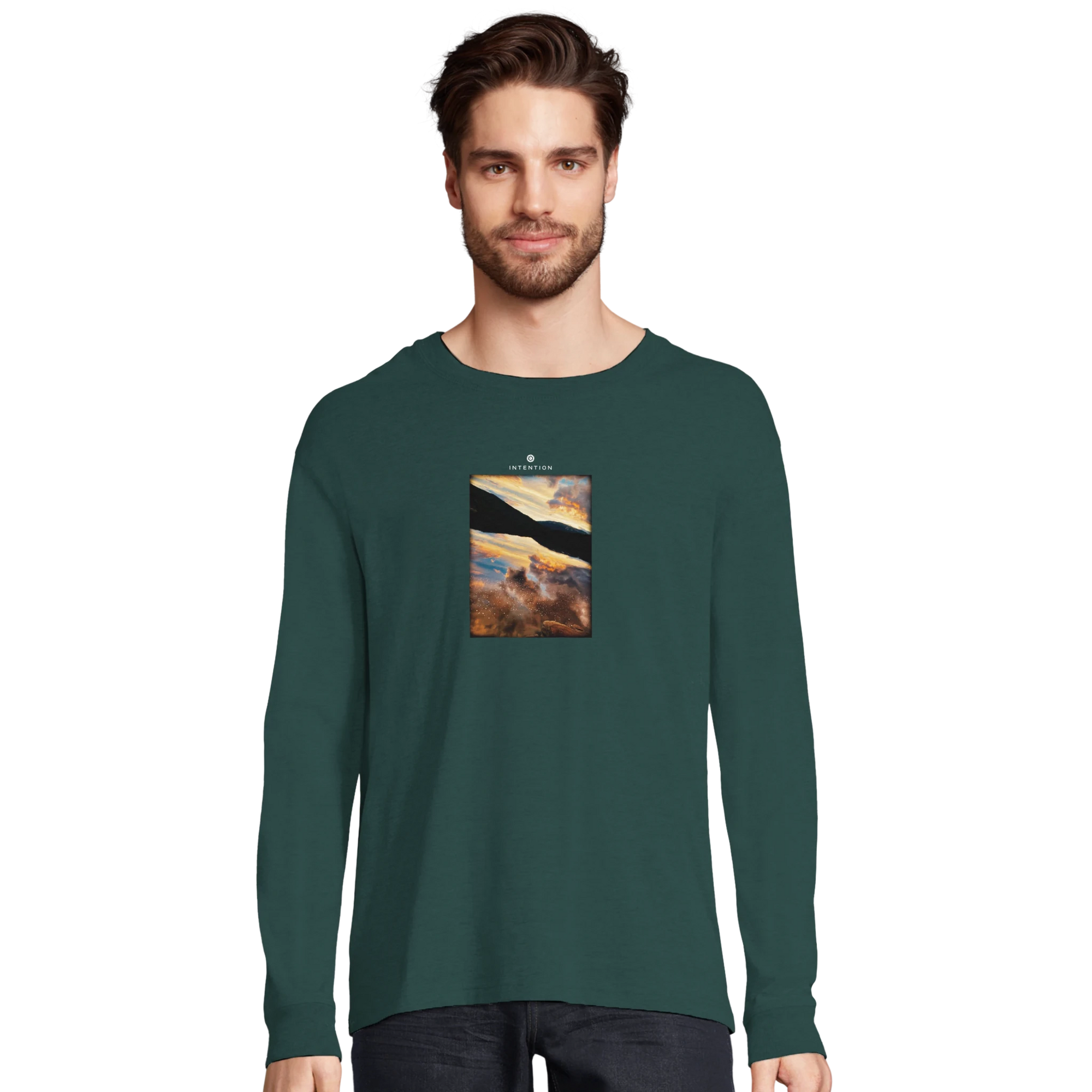 Compassion - "Cosmic Reflections" Long sleeve green empire XS 22