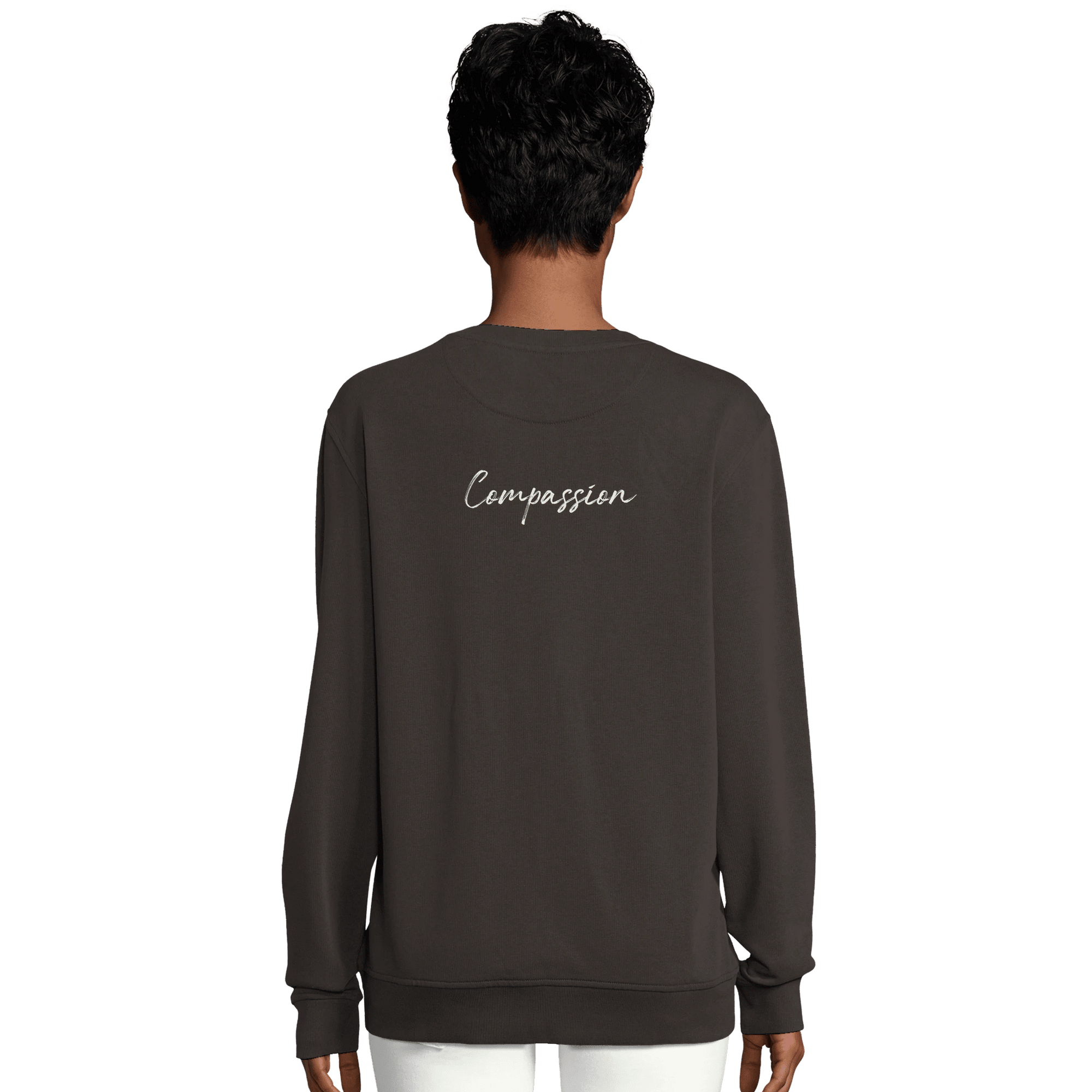 Compassion - "Cosmic Reflections" Sweatshirt deep charcoal grey XS 9