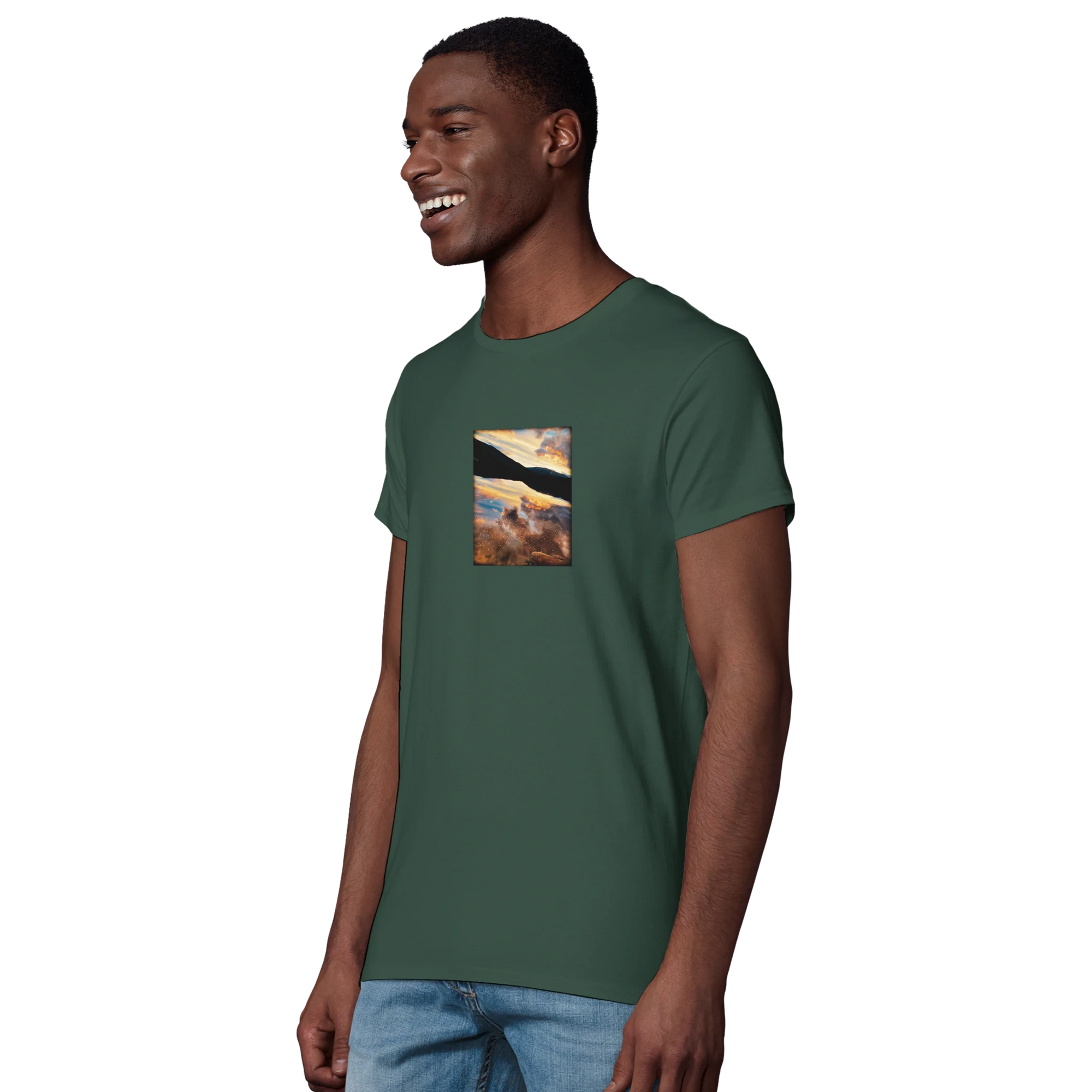 Compassion - "Cosmic Reflections" T-shirt Bottle Green XS 45