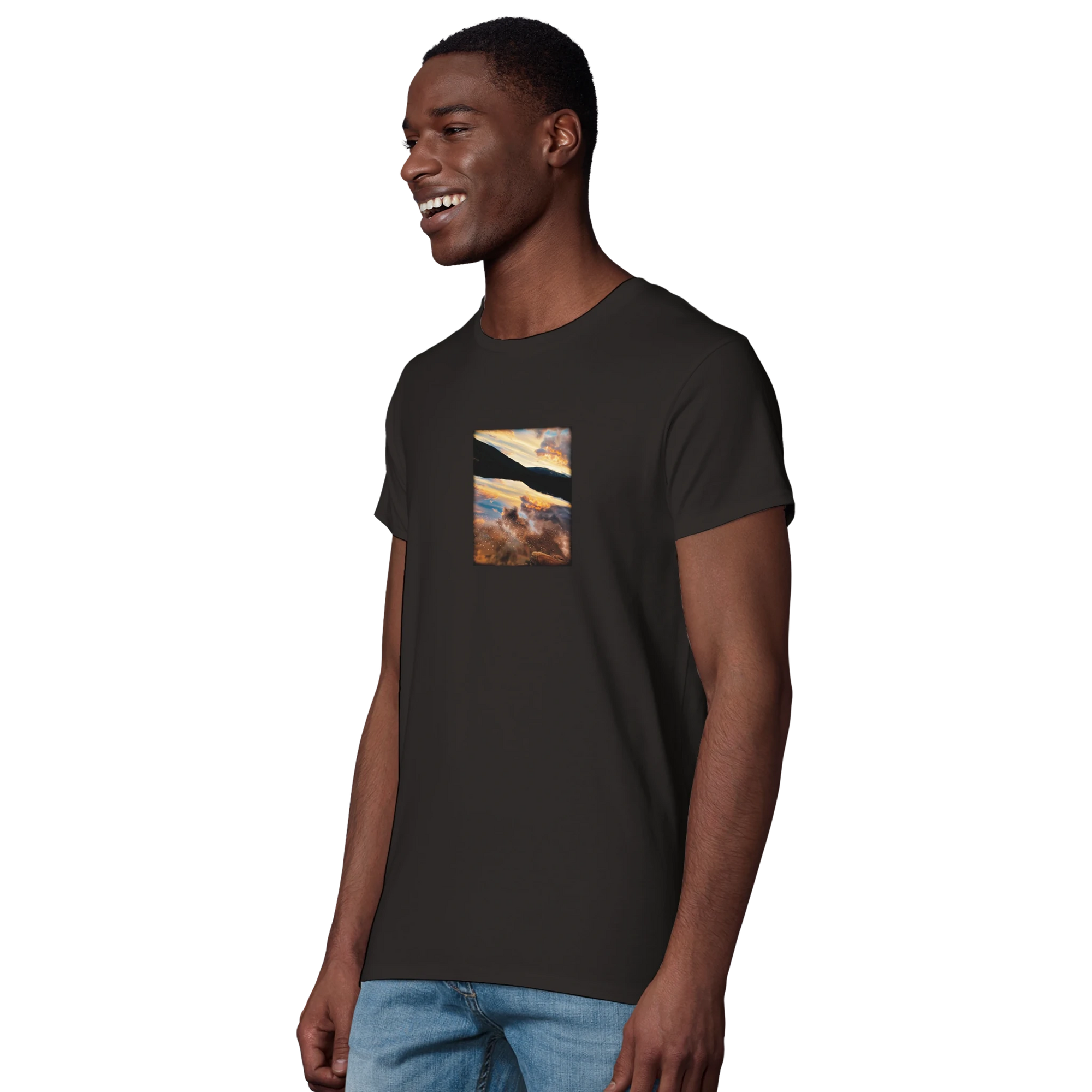 Compassion  T-shirt  «Cosmic Reflections »Deep Black 1