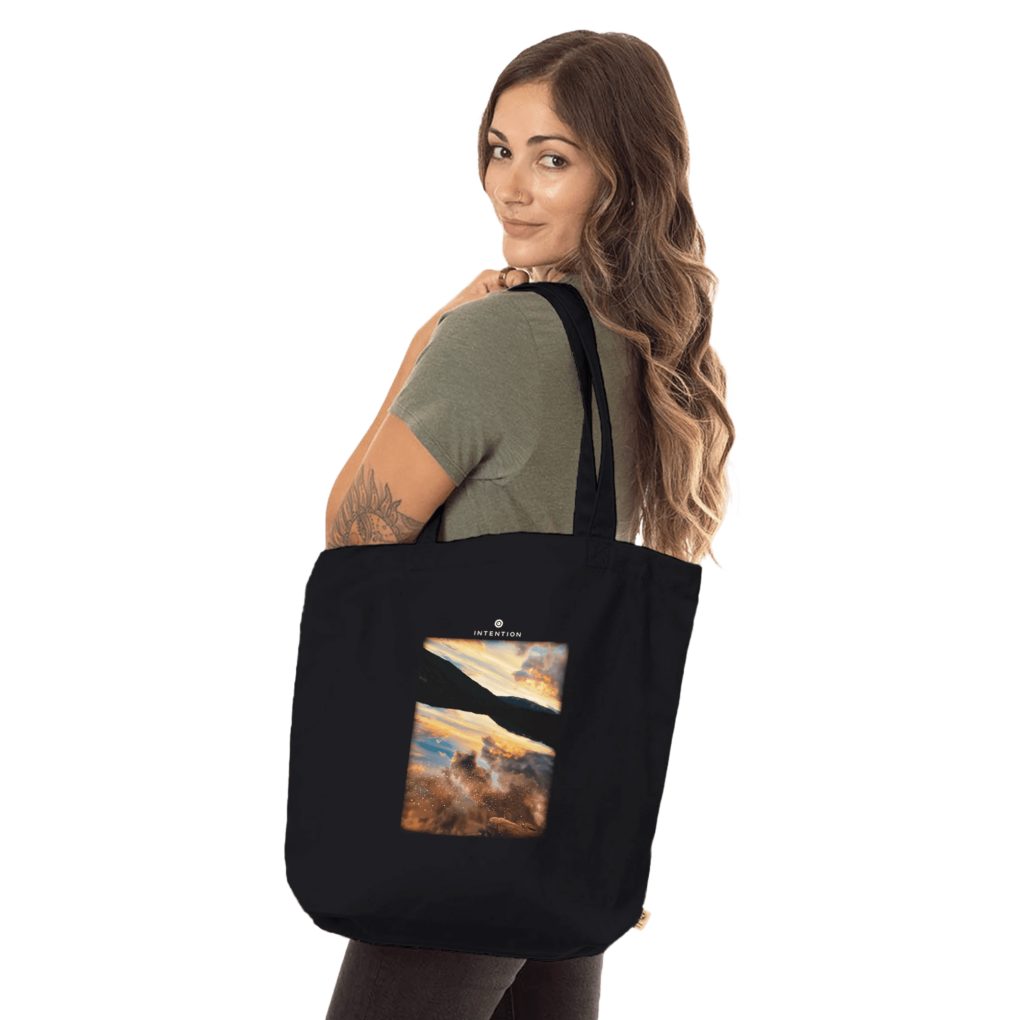 Compassion - "Cosmic Reflections" Tote Bag Black 5