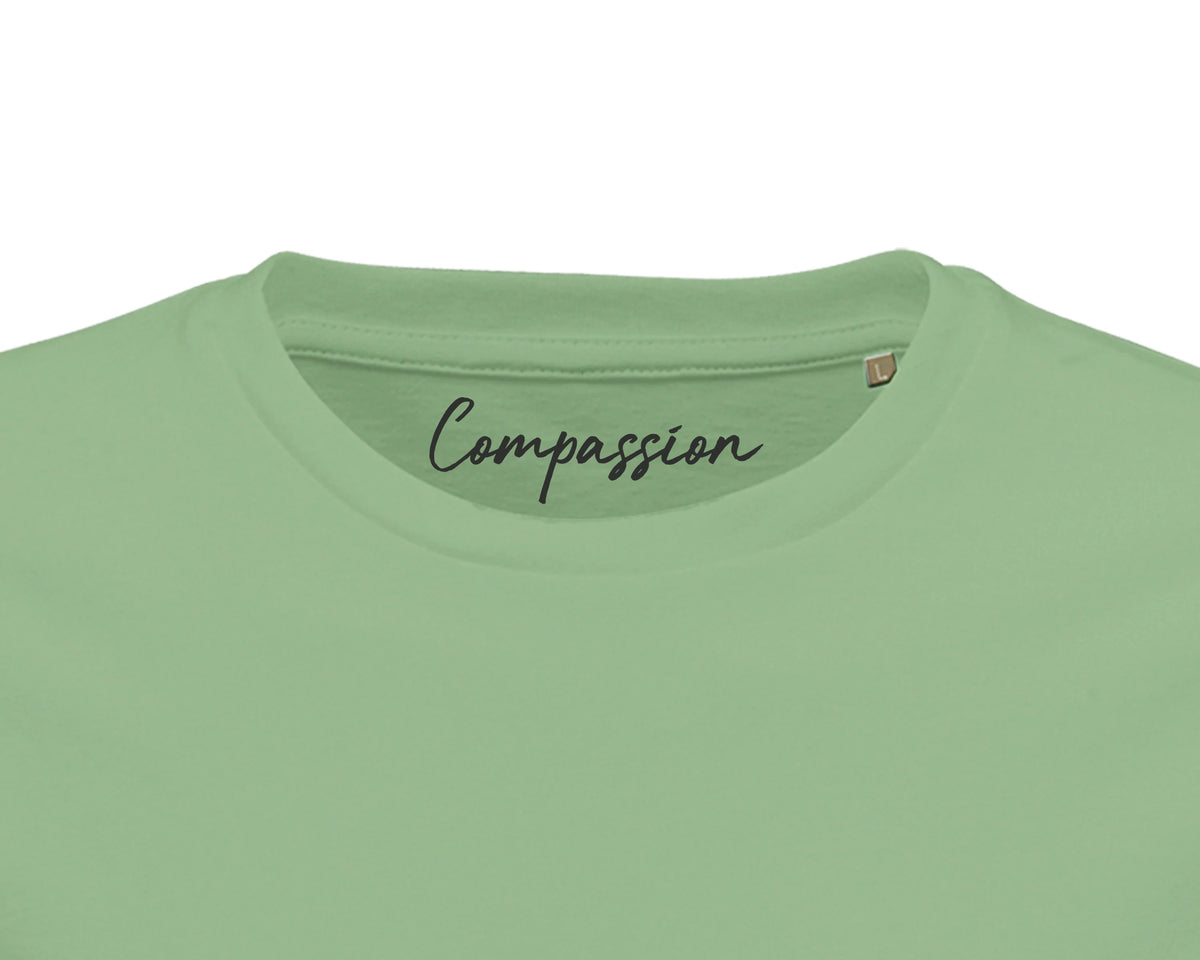Compassion - "The Space We Share" T-shirt apple green 2
