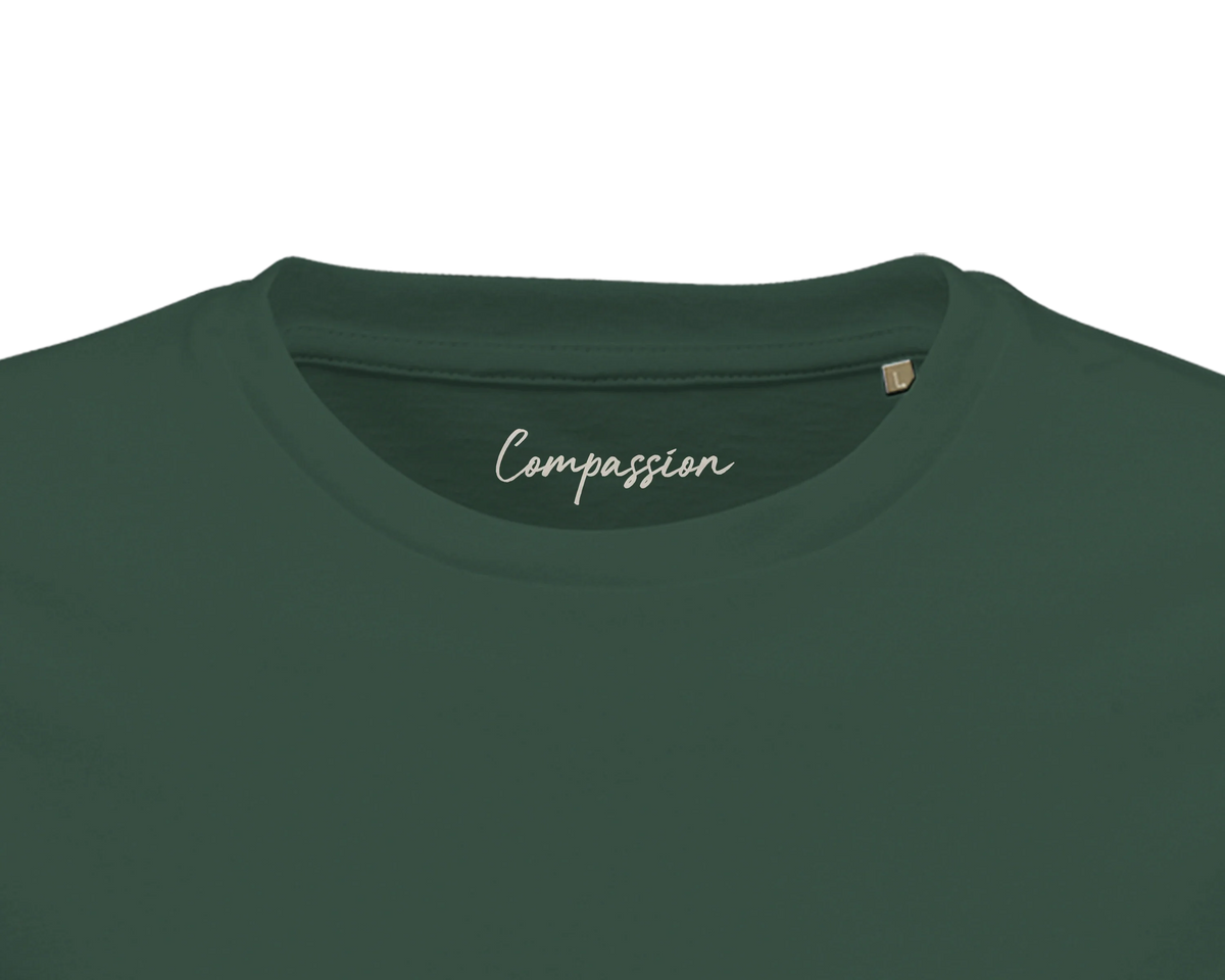Compassion - "The Space We Share" T-shirt Bottle Green 2