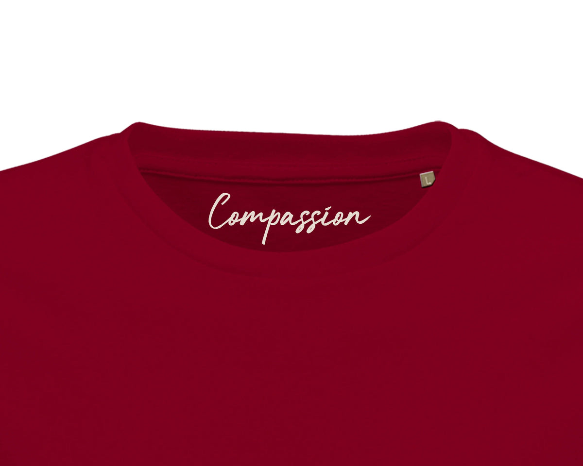 Compassion - "The Space We Share" T-shirt Burgundy 2