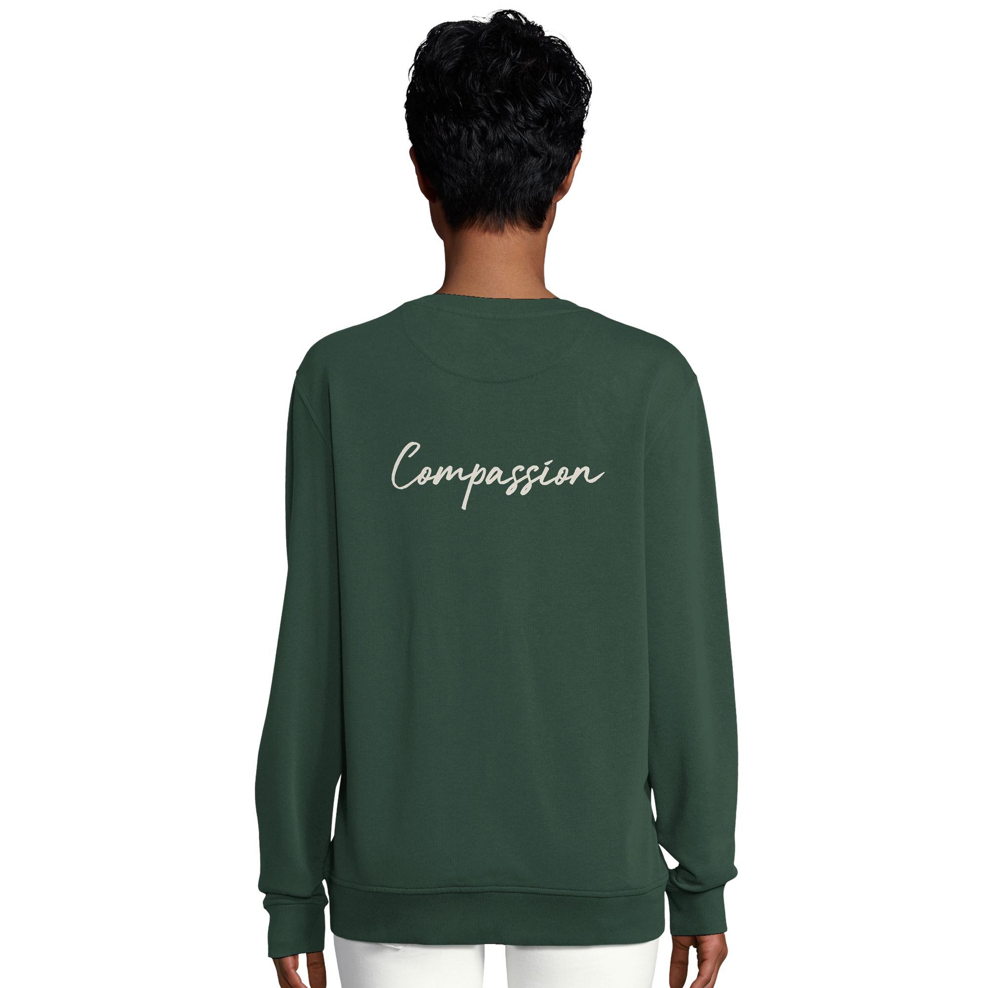 Compassion - "The Space We Share" Sweatshirt Bottle Green 6