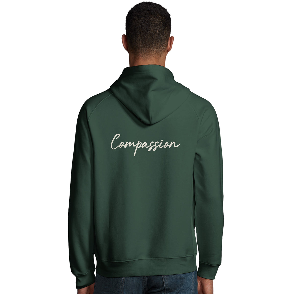 Compassion - "The Space We Share" Hoodie Bottle Green 4