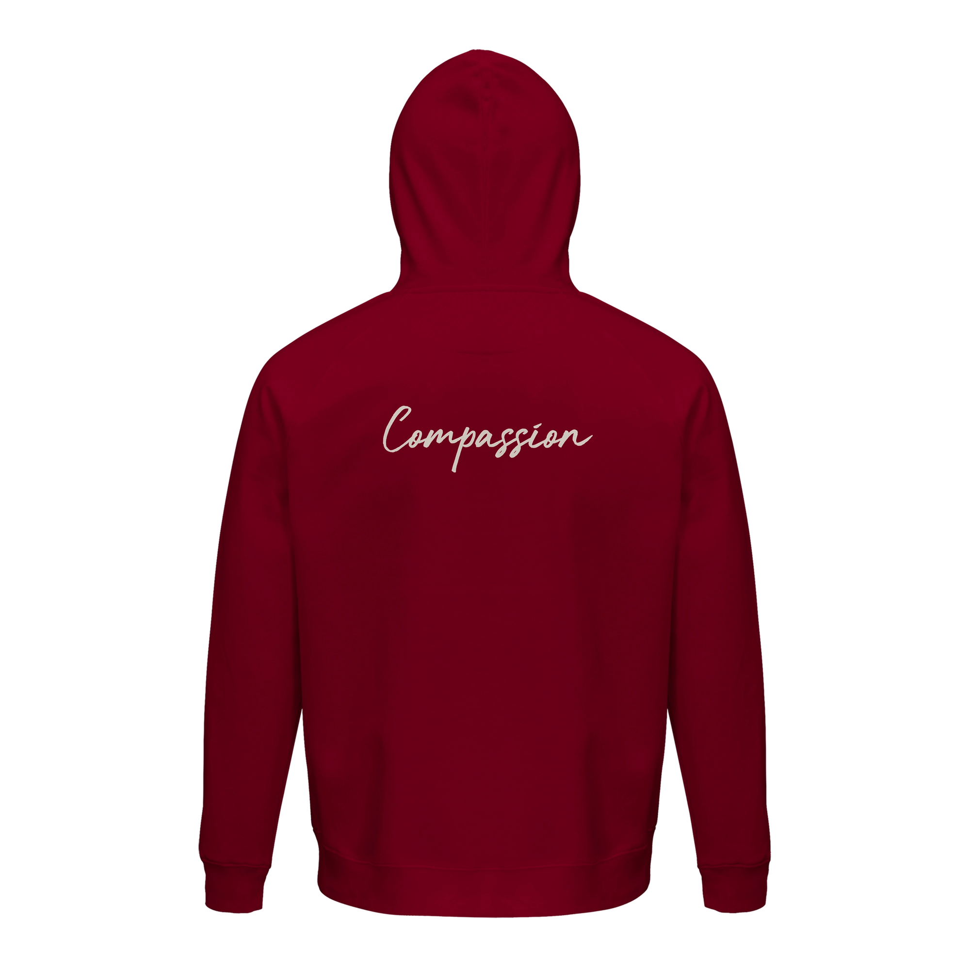 Compassion - "The Space We Share" Hoodie Burgundy 2