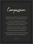 Compassion Word of Intention Framed print 13x18 cm / 5x7″ Black frame Carbon paper