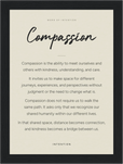 Compassion Word of Intention Framed print 13x18 cm / 5x7″ Black frame Linen paper