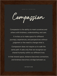 Compassion Word of Intention Framed print 13x18 cm / 5x7″ Dark wood frame Carbon paper