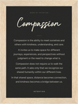 Compassion Word of Intention Framed print 13x18 cm / 5x7″ Wood frame Carbon paper