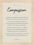 Compassion Word of Intention Framed print 13x18 cm / 5x7″ Wood frame Linen paper