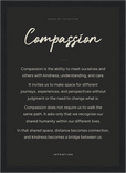 Compassion Word of Intention Framed print 21x29.7 cm / 8x12" Black frame Carbon paper