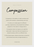 Compassion Word of Intention Framed print 21x29.7 cm / 8x12" White frame Linen paper