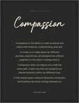 Compassion Word of Intention Framed print 30x40 cm / 12x16″ Black frame Carbon paper