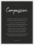 Compassion Word of Intention Framed print 30x40 cm / 12x16″ White frame Carbon paper
