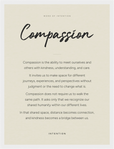 Compassion Word of Intention Framed print 30x40 cm / 12x16″ White frame Linen paper