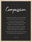Compassion Word of Intention Framed print 30x40 cm / 12x16″ Wood frame Carbon paper