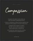 Compassion Word of Intention Framed print 40x50 cm / 16x20″ Black frame Carbon paper