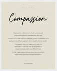 Compassion Word of Intention Framed print 40x50 cm / 16x20″ White frame Linen paper