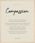 Compassion Word of Intention Framed print 40x50 cm / 16x20″ Wood frame Linen paper