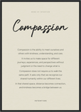 Compassion Word of Intention Framed print 50x70 cm / 20x28″ Black frame Linen paper