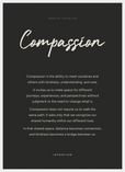 Compassion Word of Intention Framed print 50x70 cm / 20x28″ White frame Carbon paper