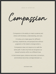 Compassion Word of Intention Framed print 60x80 cm / 24x32″ Black frame Linen paper