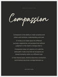 Compassion Word of Intention Framed print 60x80 cm / 24x32″ White frame Carbon paper