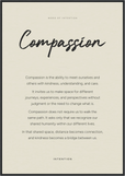 Compassion Word of Intention Framed print 70x100 cm / 28x40″ Black frame Linen paper