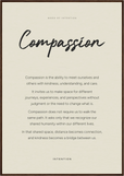 Compassion Word of Intention Framed print 70x100 cm / 28x40″ Dark wood frame Linen paper