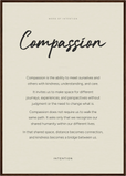Compassion Word of Intention Framed print A1 (59.4 x 84.1  cm) Dark wood frame Linen paper
