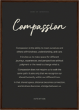 Compassion Word of Intention Framed print A2 (42 x 59.4  cm) Dark wood frame Carbon paper