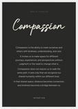 Compassion Word of Intention Framed print A2 (42 x 59.4  cm) White frame Carbon paper