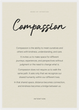 Compassion Word of Intention Framed print A2 (42 x 59.4  cm) White frame Linen paper