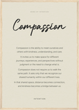 Compassion Word of Intention Framed print A2 (42 x 59.4  cm) Wood frame Linen paper