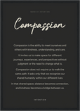 Compassion Word of Intention Framed print A3 (29.7 x 42  cm) Black frame Carbon paper